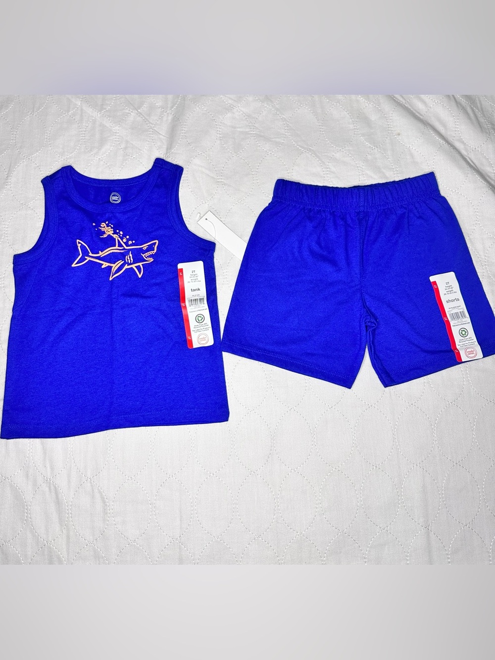 Toddler Blue Shark Tank & Shorts Set